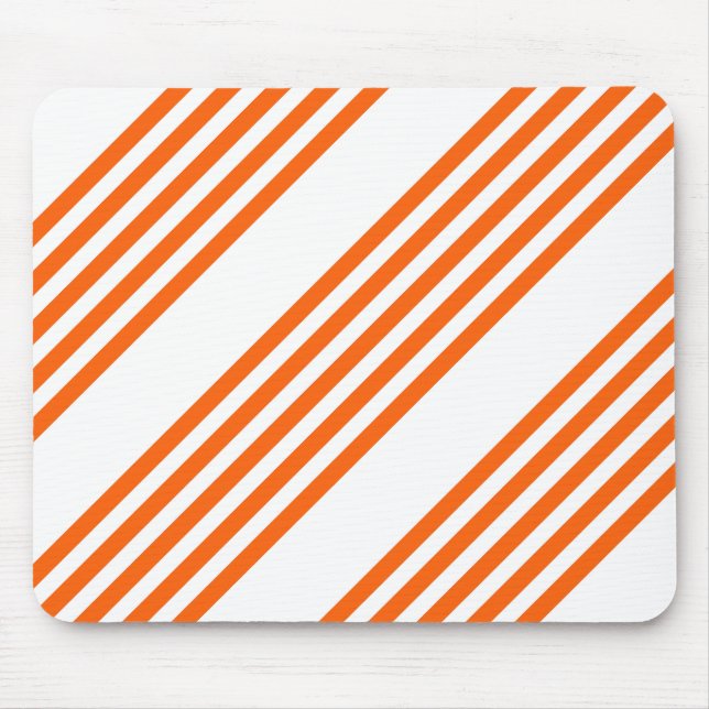 Orange und weiße Streifen Mousepad (Vorne)