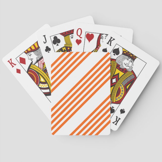 Orange und weiße Streifen Spielkarten (Rückseite)