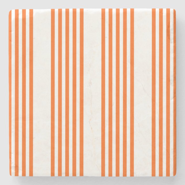 Orange und weiße Streifen Steinuntersetzer (Vorderseite)