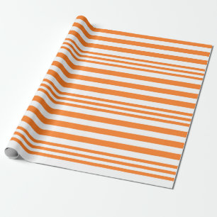 Orange und Weiße Streifen X 3 Geschenkpapier