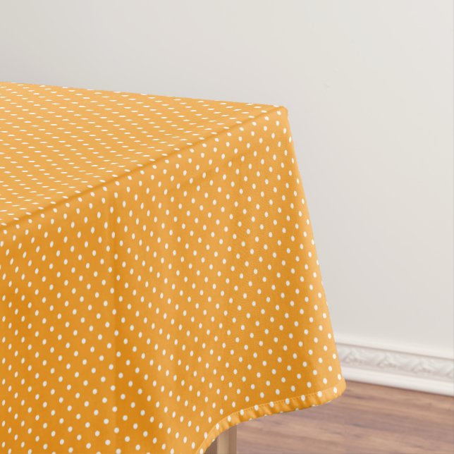 Orange und weiße Tupfen Tischdecke (Beispiel)