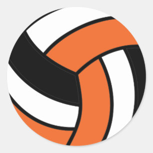 Orange und Weiße Volleyball Runder Aufkleber