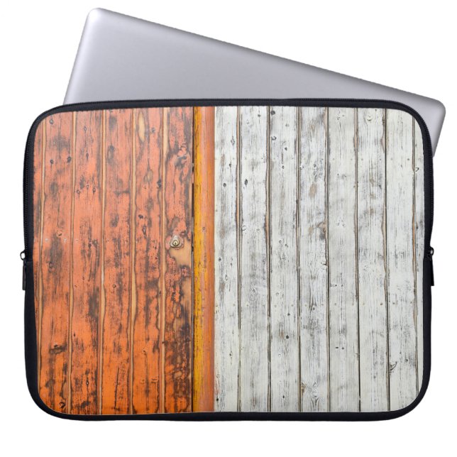 Orange und weiße Wandfarbe Laptopschutzhülle (Vorderseite)