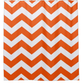 Orange und weiße Zigzags Duschvorhang