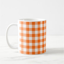 Orange und weißer Gingham überprüftes Muster