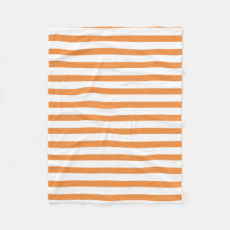 Orange und weißer horizontaler Streifen Fleecedecke