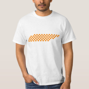 Orange und weißes Collegepixel Tennessee T-Shirt