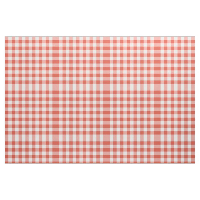 Orange und weißes Gingham-Block-Muster-Gewebe Stoff (Fat Quarter (45,7 x 55,9 cm))