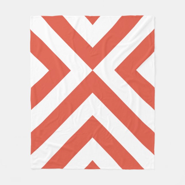 Orange und White Chevrons Fleecedecke (Vorderseite)