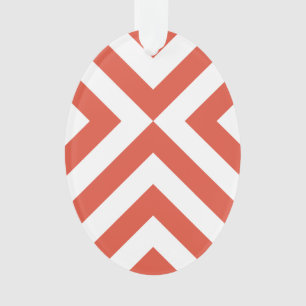 Orange und White Chevrons Ornament