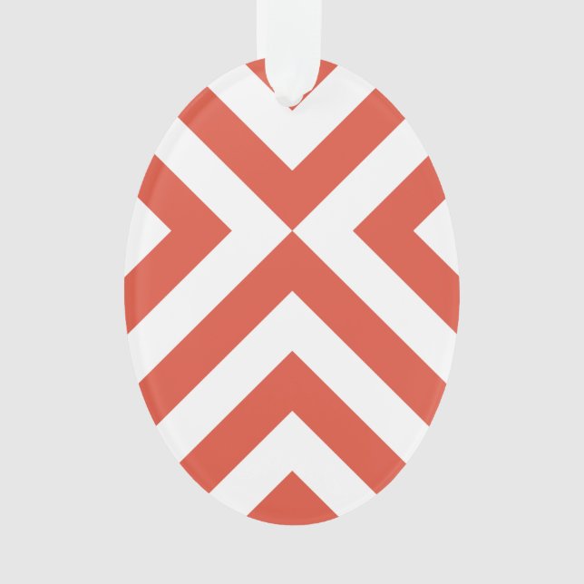 Orange und White Chevrons Ornament (Vorderseite)