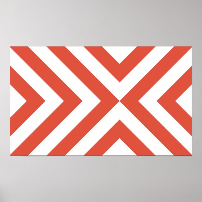 Orange und White Chevrons Poster (Vorne)