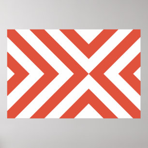 Orange und White Chevrons Poster