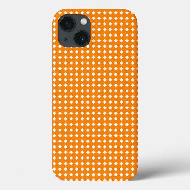 Orange und White Geometric Muster Diamonds Case-Mate iPhone Hülle (Rückseite)