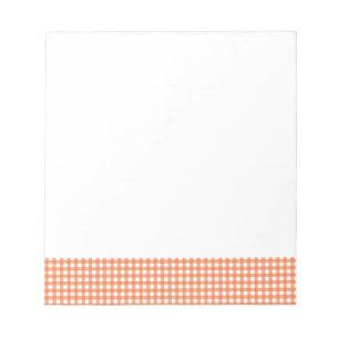 Orange und White Gingham Notizblock