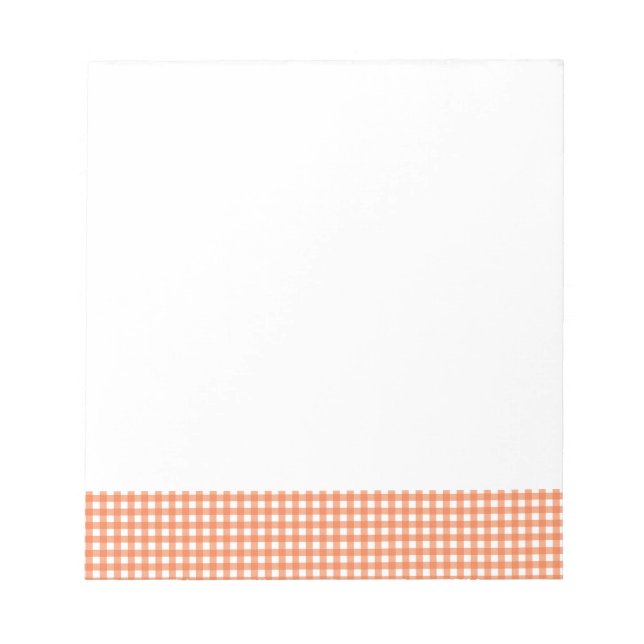 Orange und White Gingham Notizblock (Vorderseite)