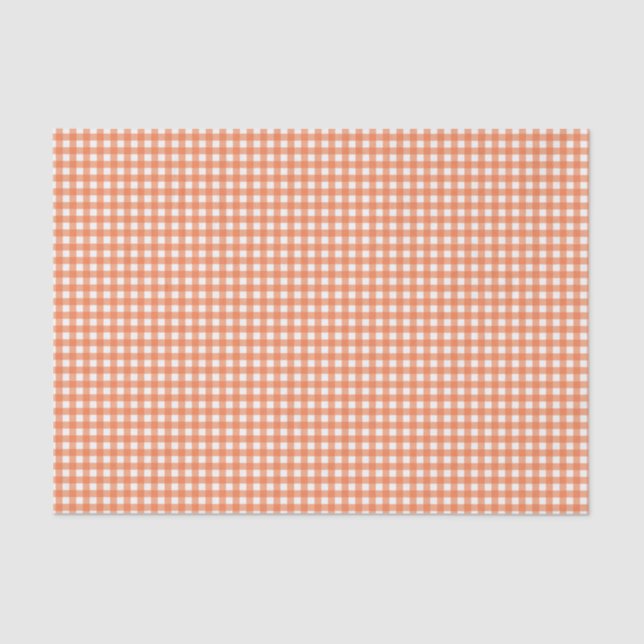 Orange und White Gingham Seidenpapier (Vorderseite)