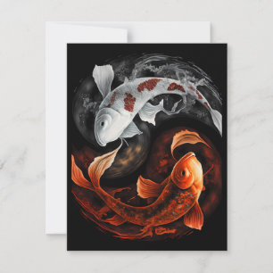 Orange und White Lucky Koi Fisch Japan Kunst