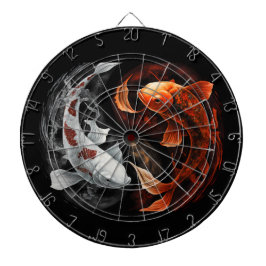 Orange und White Lucky Koi Fisch Japan Kunst Dartscheibe