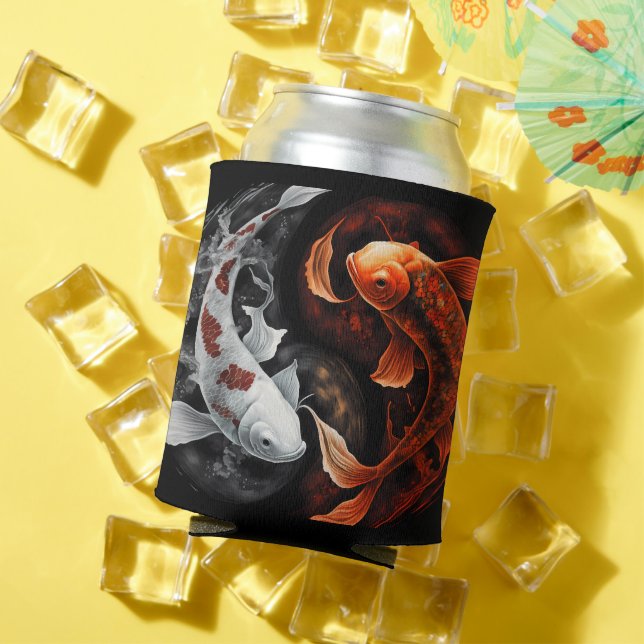 Orange und White Lucky Koi Fisch Japan Kunst Dosenkühler (In Situ Sommer)