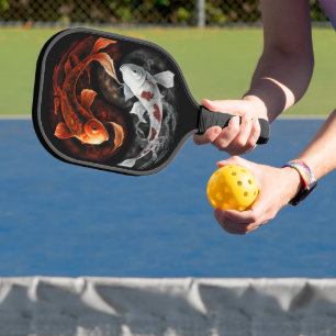 Orange und White Lucky Koi Fisch Japan Kunst Pickleball Schläger