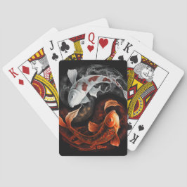 Orange und White Lucky Koi Fisch Japan Kunst Spielkarten