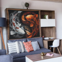 Orange und White Lucky Koi Fisch Japan Kunst