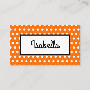 Orange und White Polka Dot Erntedank Platzkarte