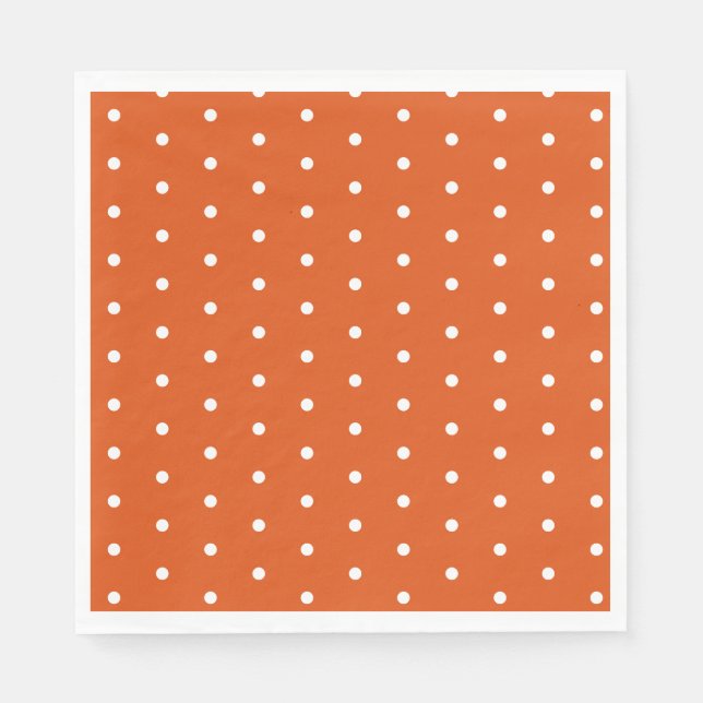 Orange und White Polka Dot Serviette (Vorderseite)