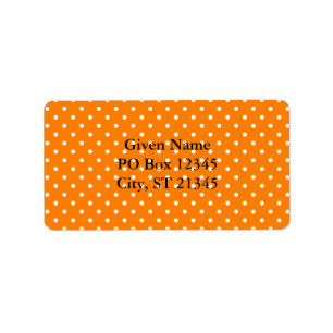 Orange und White Polka Dots Adressaufkleber
