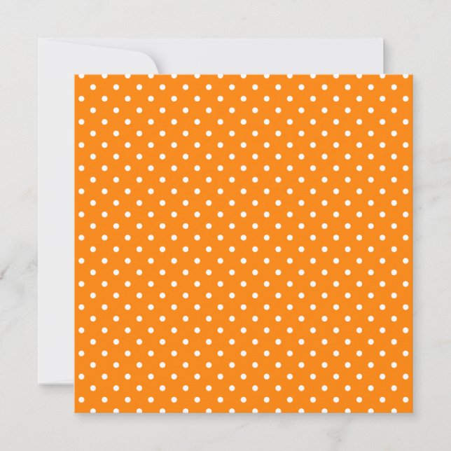 Orange und White Polka Dots Blank Einladung (Vorderseite)