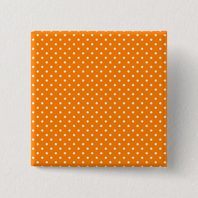 Orange und White Polka Dots Button (Vorderseite)