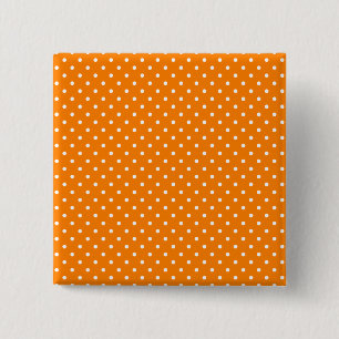 Orange und White Polka Dots Button