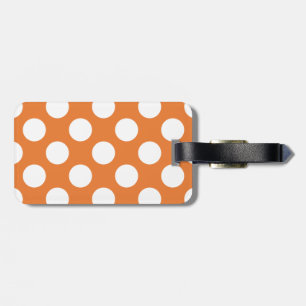 Orange und White Polka Dots Gepäckanhänger