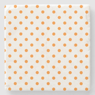 Orange und White Polka Dots Square Untersetzer