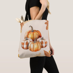 Orange und White Pumpkins Kariert Brown Halloween