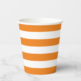 Orange und White Strip Papier Becher