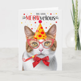 Orange und White Tabby Cat MEOWvelous Birthday Karte