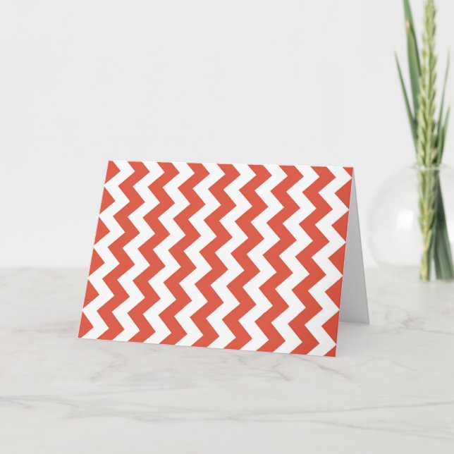 Orange und White Zigzag Karte (Vorderseite)