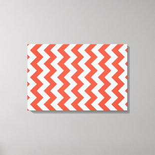 Orange und White Zigzag Leinwanddruck