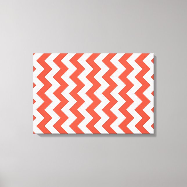 Orange und White Zigzag Leinwanddruck (Vorderseite)