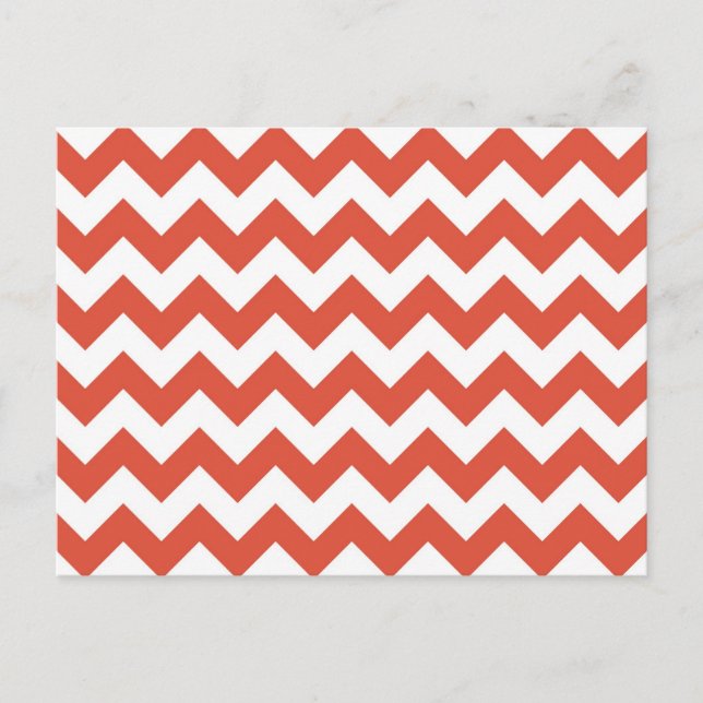 Orange und White Zigzag Postkarte (Vorderseite)