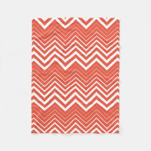 Orange und White Zigzag Zickzack Fleecedecke