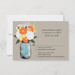 Orange und Yellow Citrus Bloom Mason Jar | UAWG RSVP Karte