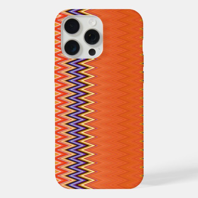 Orange und Zickzack iPhone Hülle (Rückseite)