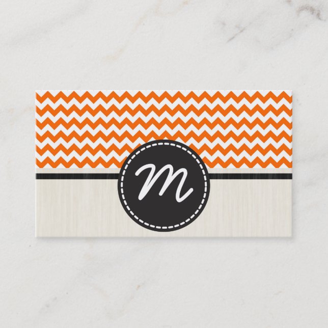 Orange und Zickzack Zigzag Muster 2 Visitenkarte (Vorderseite)