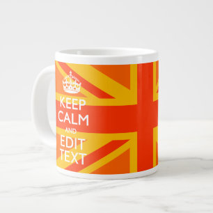 Orange Union Jack British Flag Swag Jumbo-Tasse