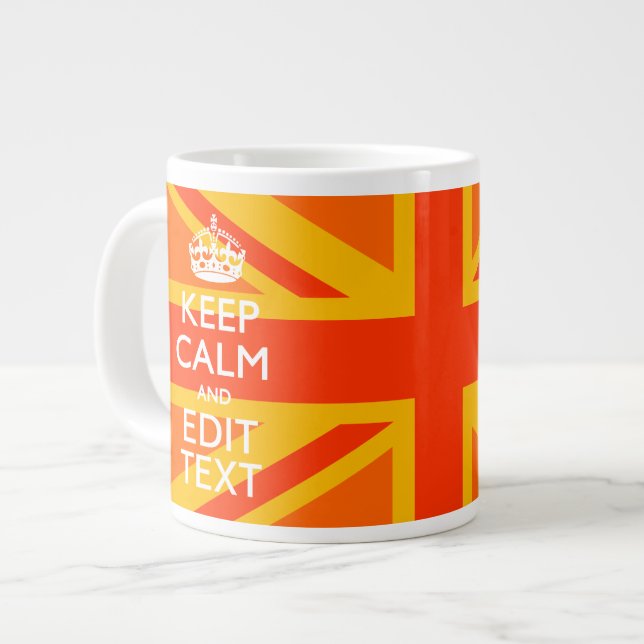 Orange Union Jack British Flag Swag Jumbo-Tasse (Vorderseite Links)