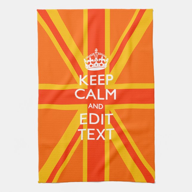 Orange Union Jack British Flag Swag Küchentuch (Vertikal)