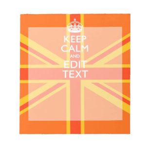 Orange Union Jack British Flag Swag Notizblock